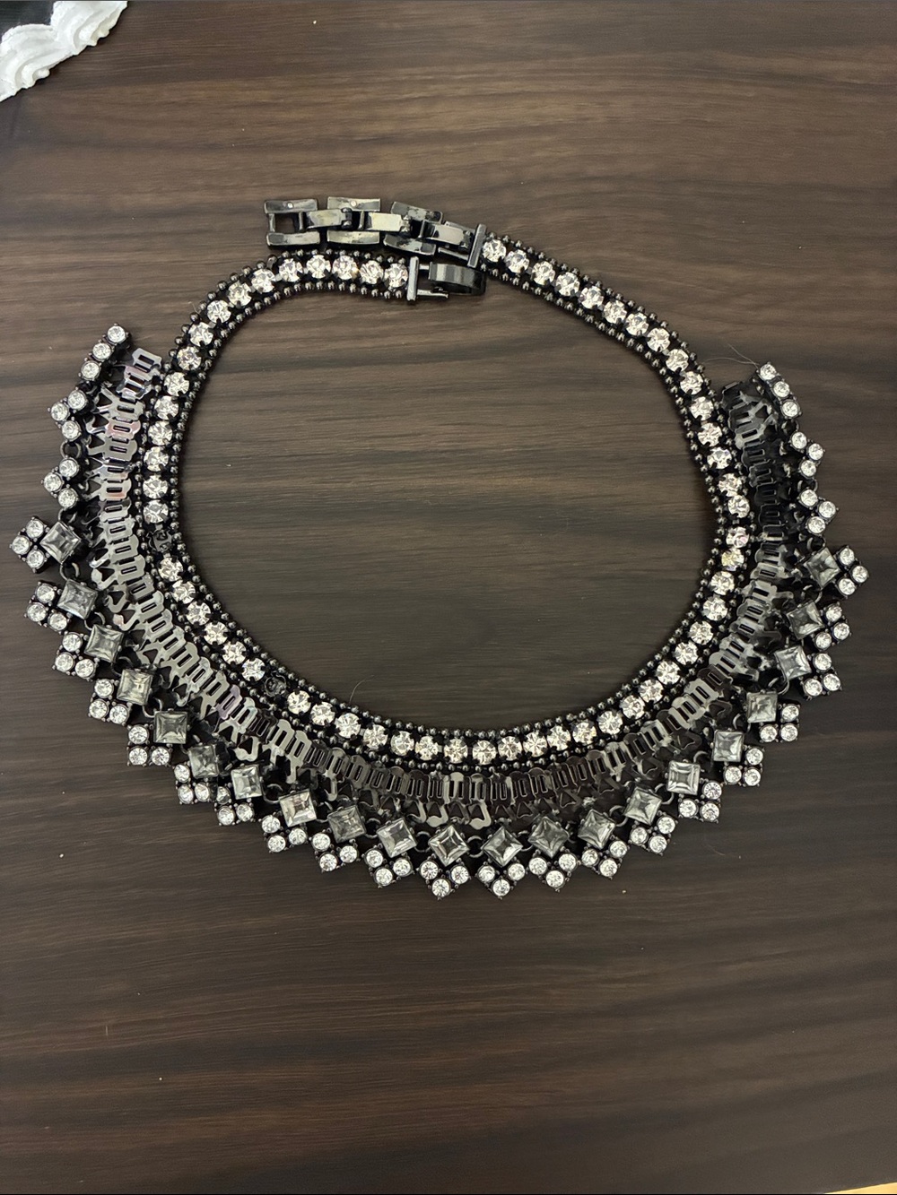 Stella & Dot Black Crystal Collar Necklace